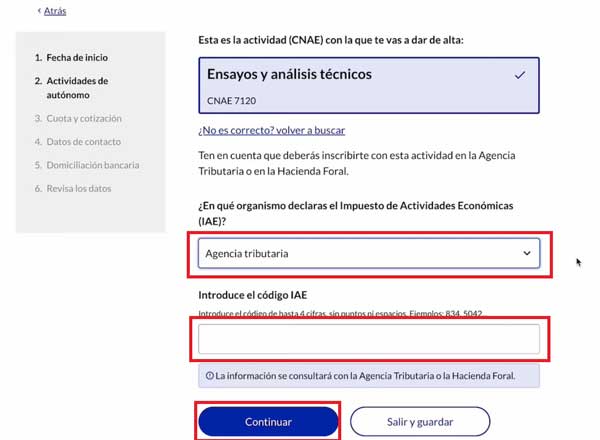 AGENCIA TRIBUTARIA ALTA EN TRABAJO AUTONOMO SEGURIDAD SOCIAL