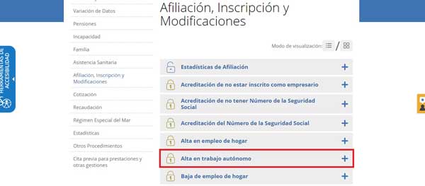 ALTA EN TRABAJO AUTONOMO SEGURIDAD SOCIAL