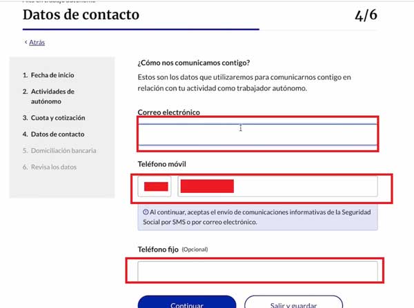 DATOS DE CONTACTO ENTIDAD ASEGURADORA ALTA EN TRABAJO AUTONOMO SEGURIDAD SOCIAL