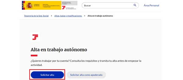 SOLICITAR ALTA EN TRABAJO AUTONOMO SEGURIDAD SOCIAL