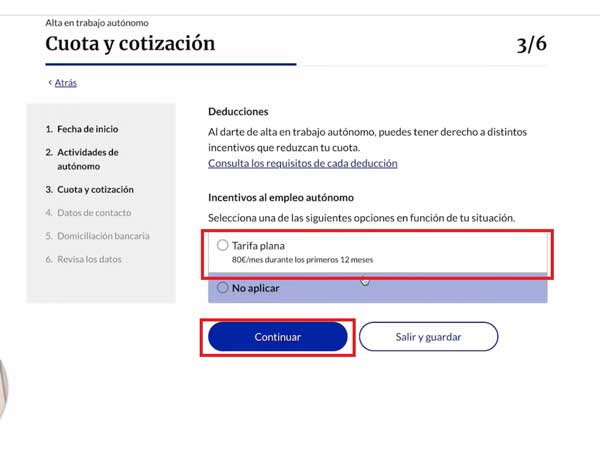 TARIFA PLANA ALTA EN TRABAJO AUTONOMO SEGURIDAD SOCIAL