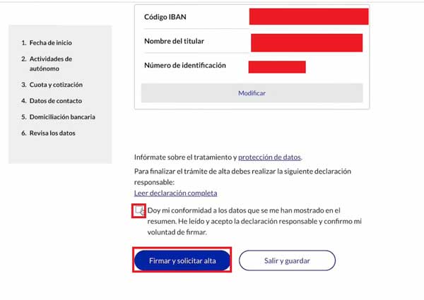 VERIFICACION DATOS ALTA EN TRABAJO AUTONOMO SEGURIDAD SOCIAL