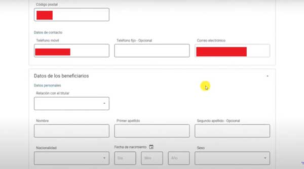 DATOS DEL BENEFICIARIO ASISTENCIA SANITARIA RECONOCIMIENTO DEL DERECHO A ASISTENCIA SANITARIA Y GESTION DE BENEFICIARIOS