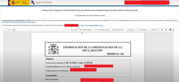 JUSTIFICANTE DECLARACION SUSTITUTIVA
