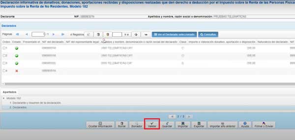 VALIDAR LISTA DE DECLARADOS DECLARACION INFORMATIVA FORMULARIO WEB