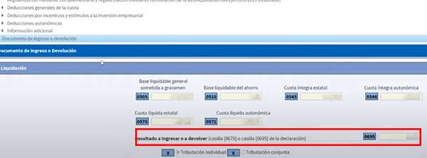 casilla 0695 para el codigo iban en renta web