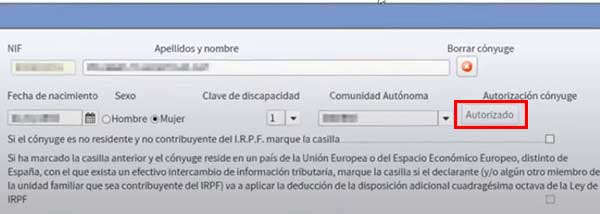 clave pin del conyuge para traslado de declaracion