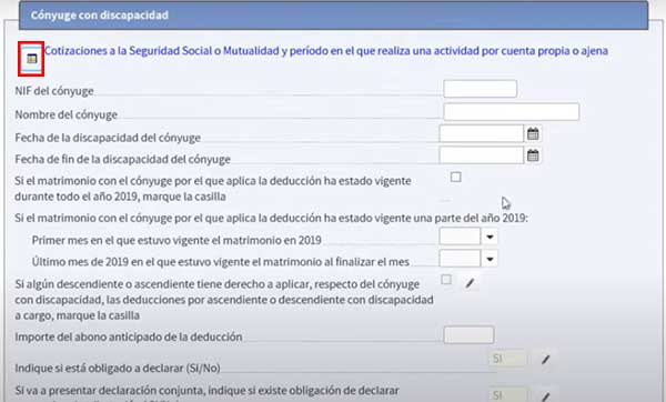 conyuge con discapacidad cotizaciones
