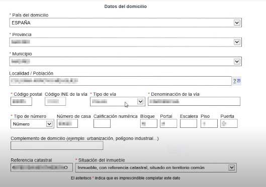formulario datos del domicilio para la ratificacion del domicilio fiscal