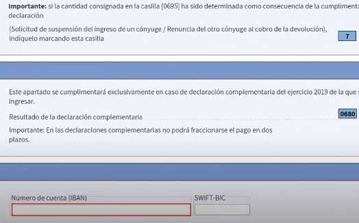 ingresar cuenta iban en renta web