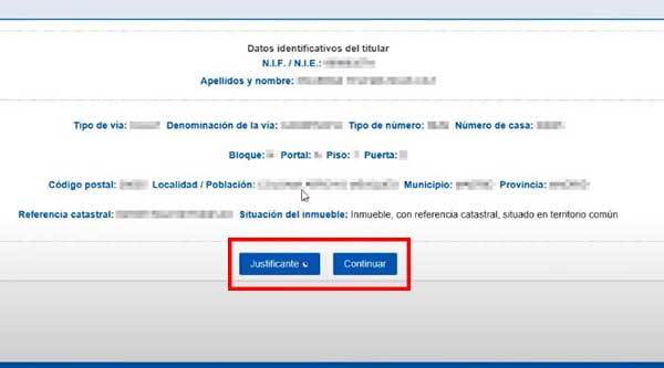 justificante de la ratificacion del domicilio fiscal para la renta