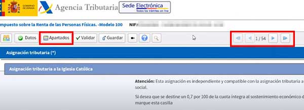 navegar por declaracion renta web para el codigo iban