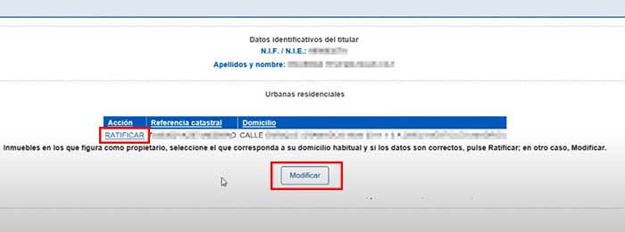 ratificar o modificar viviendas urbanas residenciales para ratificacion domicilio fiscal