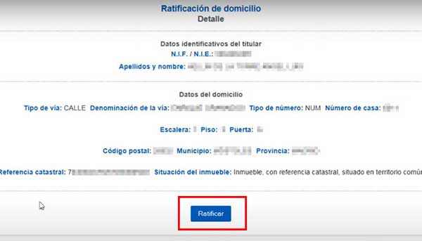 ratificar ratificacion del domicilio fiscal para la renta