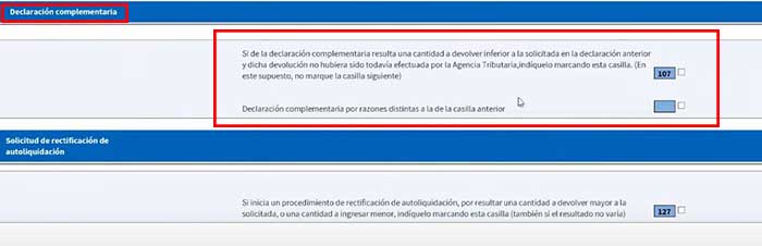 razones y motivo de la declaracion complementaria