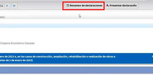 resumen de declaraciones para verificar resultados