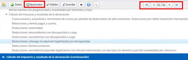 secciones de la declaracion en renta web