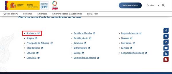CURSOS SEPE ANDALUCIA