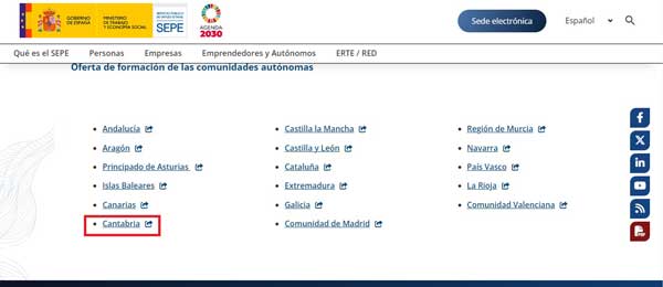 Cursos SEPE Cantabria