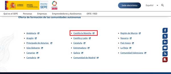 Cursos SEPE Castilla la Mancha