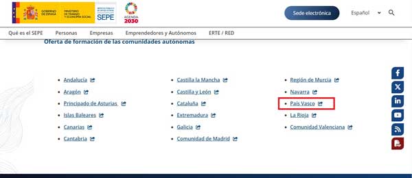 CURSOS SEPE PAIS VASCO