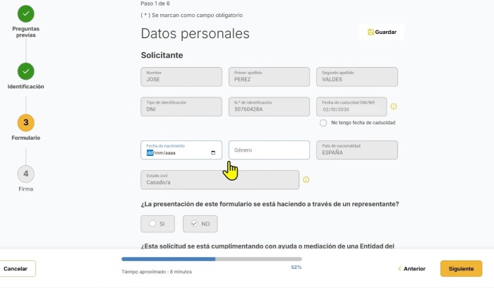 datos personales para solicitar ingreso minimo vital