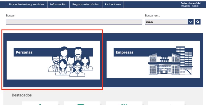 Elegir Personas para pedir cita previa en el SEPE