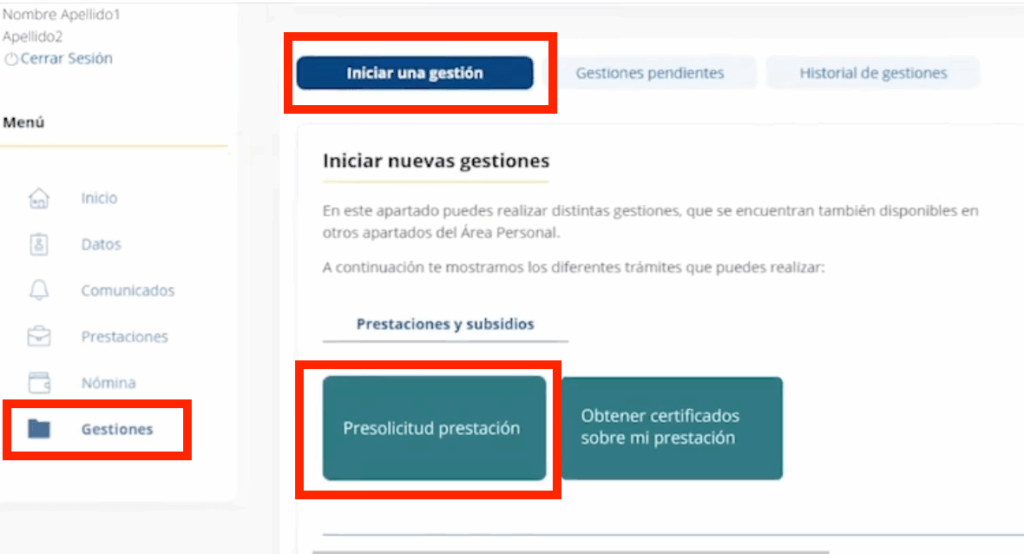 iniciar gestion para presolicitud de prestacion acerca de solicitar paro por internet en el sepe