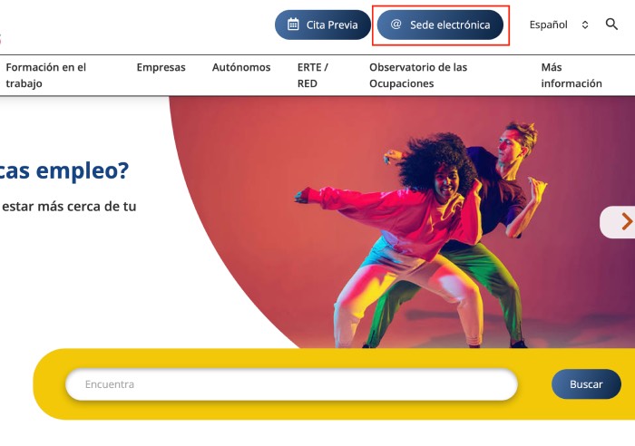 Sede electrónica para pedir cita previa en el SEPE