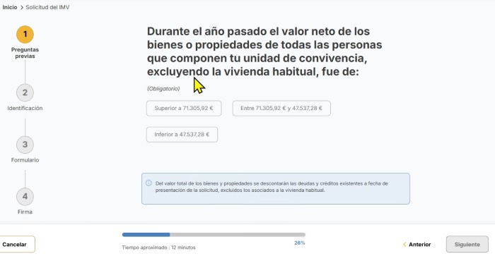 valor de bienes para solicitar el ingreso minimo vital