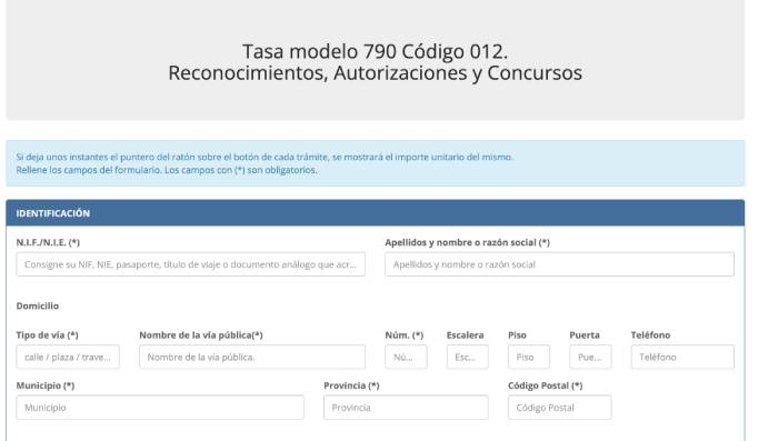 tasa 790 para pedir cita previa toma de huellas tie